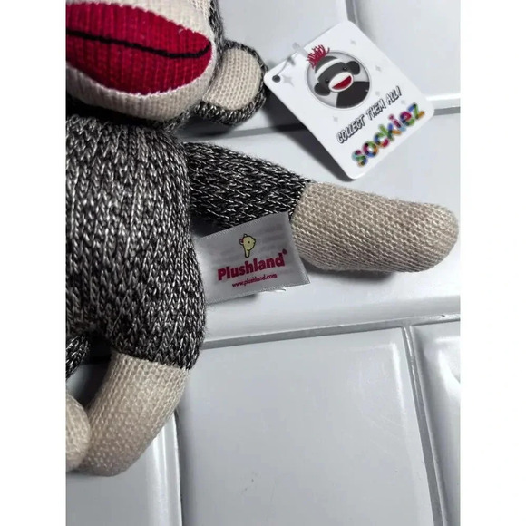 Plushland Sock Monkey Sockiez Plush Animal Toy New With Tag - Picture 3 of 8